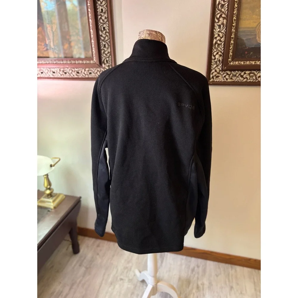 Spyder Mens Black Fleece Lined‎ 1/4 Zip Pullover Jacket XXLG